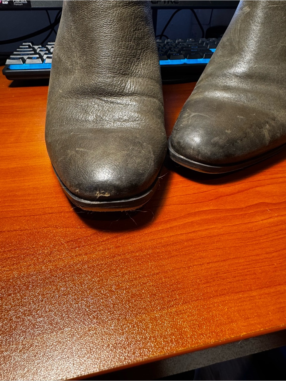 Franco Sarto Leather Ankle Boots - Olive Brown - Size 10M - Picture 4 of 6
